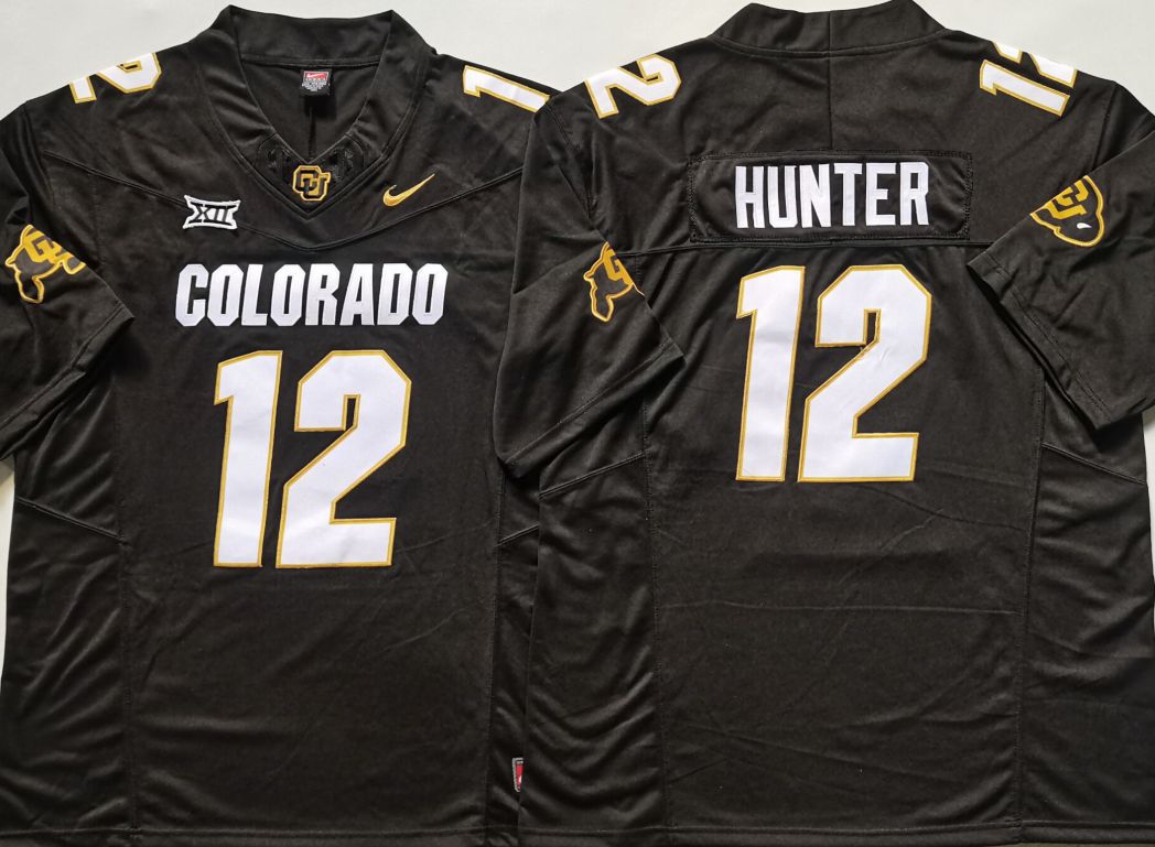 Men Colorado Buffaloes #12 Hunter Black 2025 Nike Limited NCAA Jersey style 3